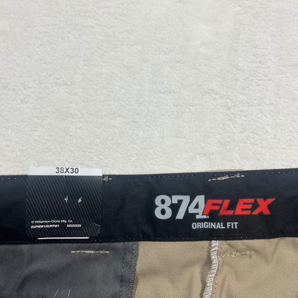 Dickies 874 Flex Original Fit Khaki Work Pants Men 38x30 Workwear Utility 874FDS - Picture 8 of 13